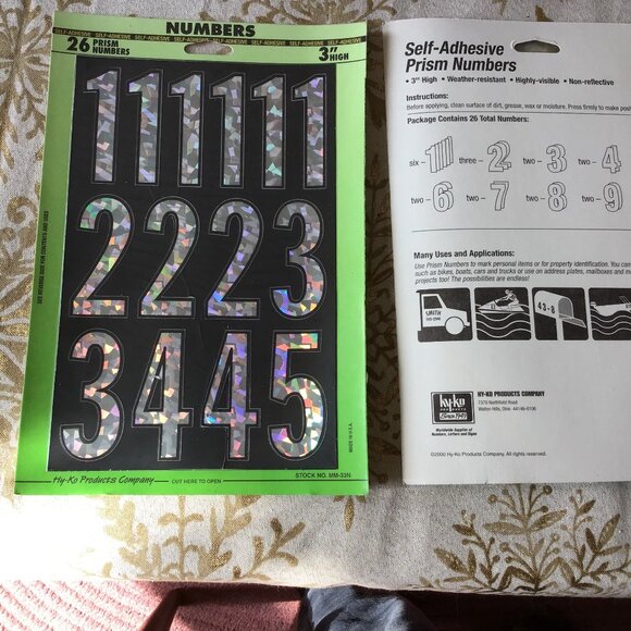 HY-KO Products Self-Adhesive Prism Numbers - Self-Stick 26 Letters - MM-33N - Picture 1 of 5